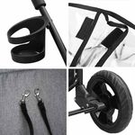 Petshop - Accesorii petshop - Culcusuri si custi - Genti si articole transport - Carucior pentru Pisici Pliante Ajustabil Gri 78 x 54 x 101 cm - Infinity.ro