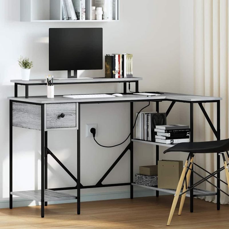 Casa si Gradina - Mobilier - Mese si birouri - Birouri - Birou sonoma gri 120 x 79 x 86.5 cm Lemn compozit - Infinity.ro
