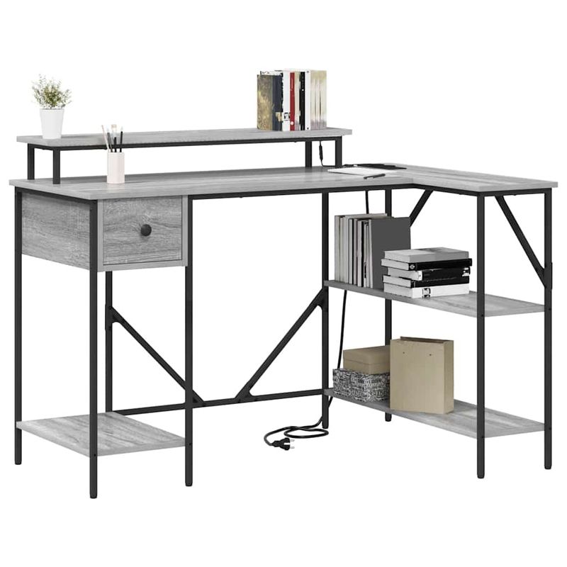 Casa si Gradina - Mobilier - Mese si birouri - Birouri - Birou sonoma gri 120 x 79 x 86.5 cm Lemn compozit - Infinity.ro