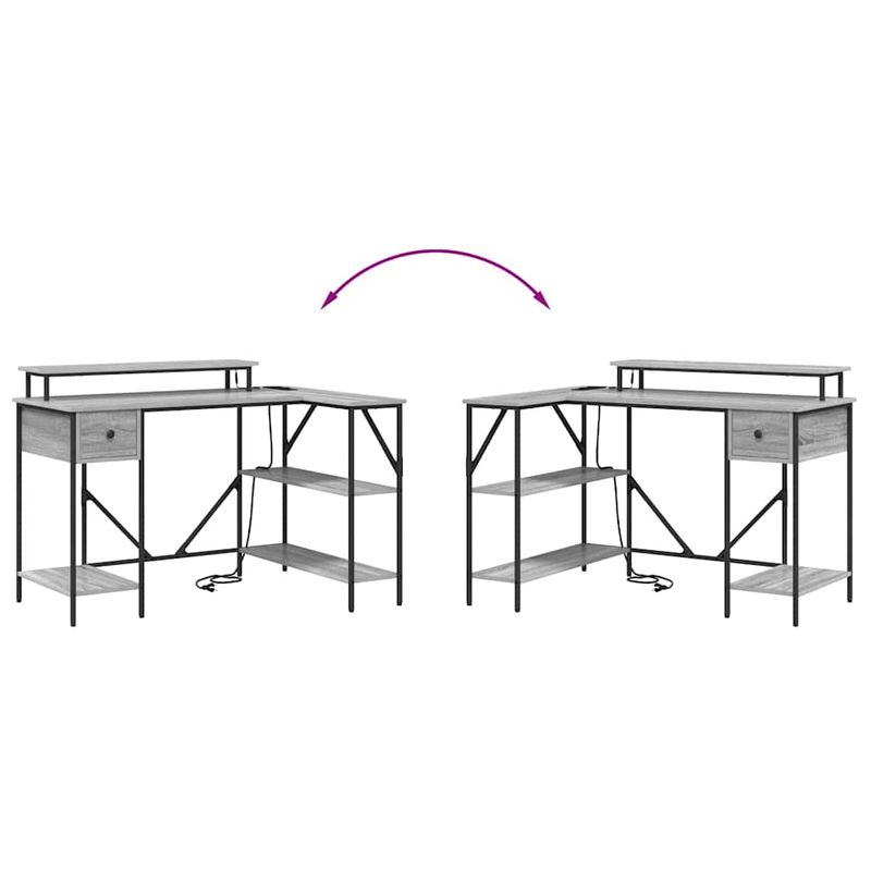 Casa si Gradina - Mobilier - Mese si birouri - Birouri - Birou sonoma gri 120 x 79 x 86.5 cm Lemn compozit - Infinity.ro