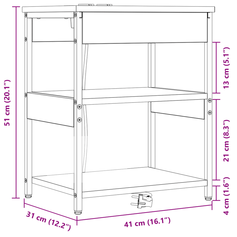 Casa si Gradina - Mobilier - Comode si corpuri - Noptiere - Noptiere 2 pcs Stejar sonoma 41 x 31 x 51 cm Lemn compozit - Infinity.ro