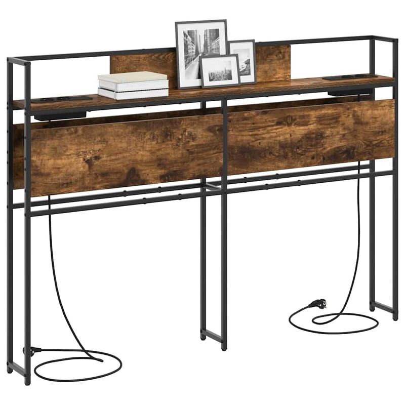 Casa si Gradina - Mobilier - Paturi si accesorii - Accesorii paturi - Tablie de pat cu LED, negru, 180x5x118/128 cm, piele ecologica - Infinity.ro