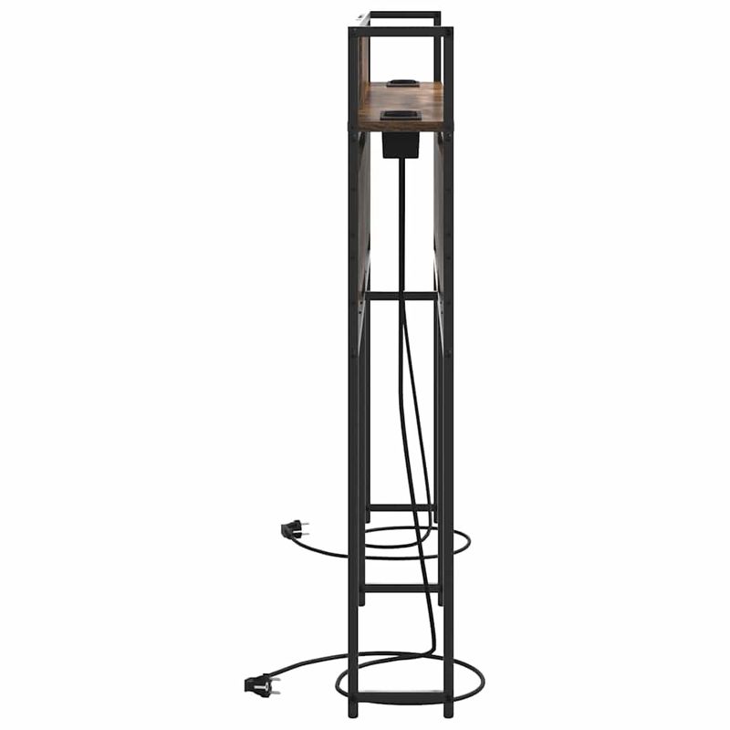 Casa si Gradina - Mobilier - Paturi si accesorii - Accesorii paturi - Tablie de pat cu LED, negru, 180x5x118/128 cm, piele ecologica - Infinity.ro
