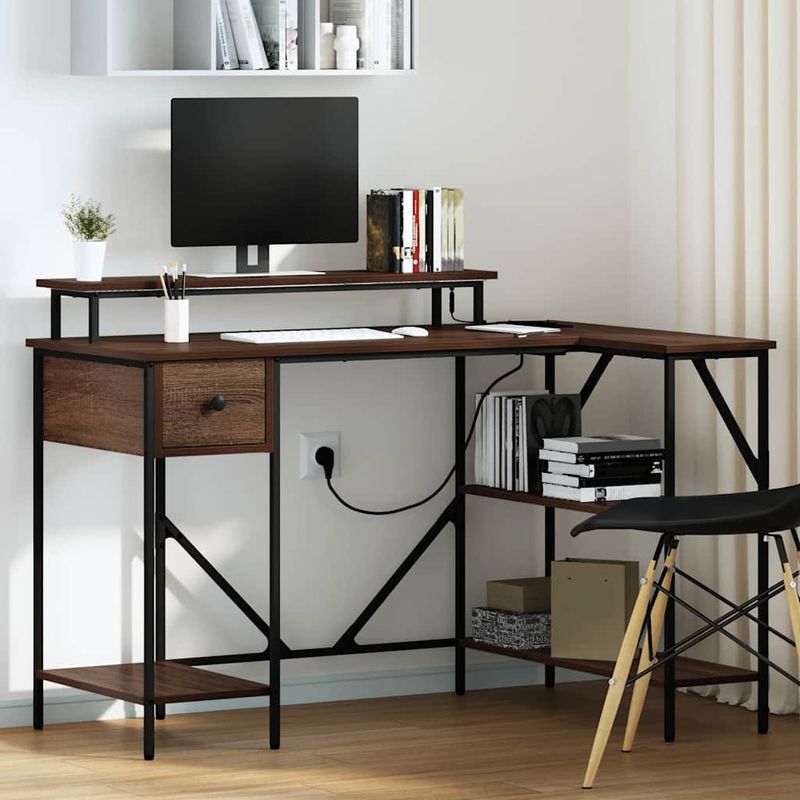 Casa si Gradina - Mobilier - Mese si birouri - Birouri - Birou Stejar brun 120 x 79 x 86.5 cm Lemn compozit - Infinity.ro