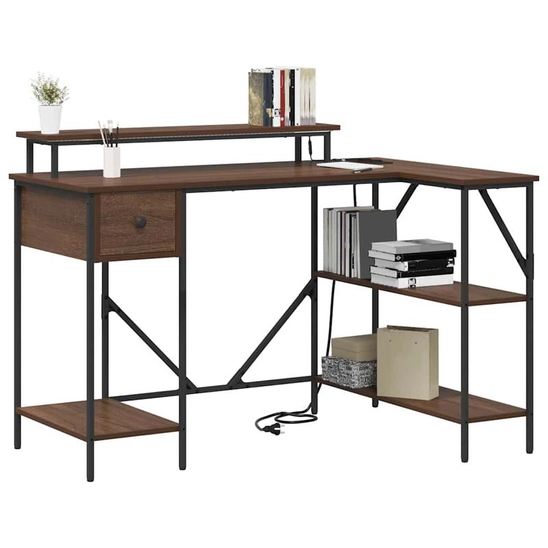 Casa si Gradina - Mobilier - Mese si birouri - Birouri - Birou Stejar brun 120 x 79 x 86.5 cm Lemn compozit - Infinity.ro