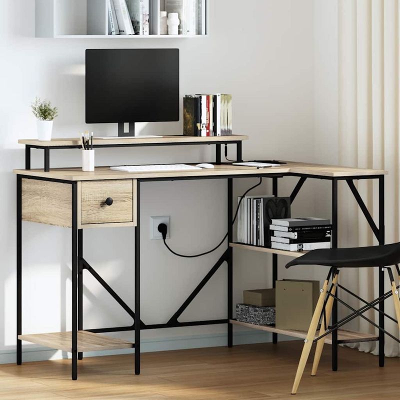 Casa si Gradina - Mobilier - Mese si birouri - Birouri - Birou Stejar sonoma 120 x 79 x 86.5 cm Lemn compozit - Infinity.ro