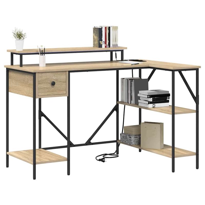 Casa si Gradina - Mobilier - Mese si birouri - Birouri - Birou Stejar sonoma 120 x 79 x 86.5 cm Lemn compozit - Infinity.ro