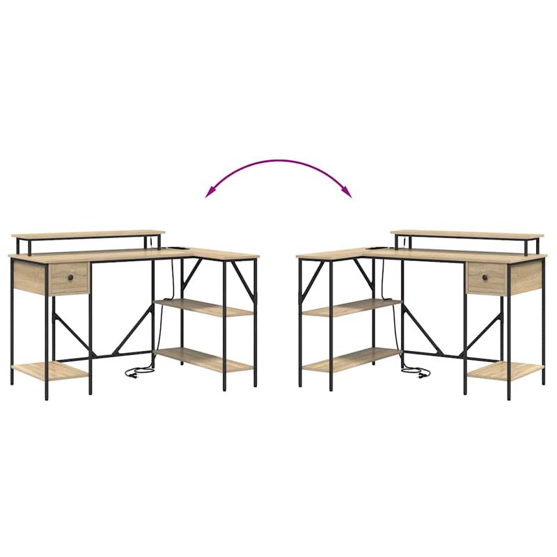Casa si Gradina - Mobilier - Mese si birouri - Birouri - Birou Stejar sonoma 120 x 79 x 86.5 cm Lemn compozit - Infinity.ro