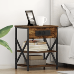 Casa si Gradina - Mobilier - Comode si corpuri - Noptiere - Cabinet de noptiere cu statie de incarcare 2 pcs Stejar afumat - Infinity.ro