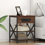 Casa si Gradina - Mobilier - Comode si corpuri - Noptiere - Cabinet de noptiere cu statie de incarcare 2 pcs Stejar brun - Infinity.ro