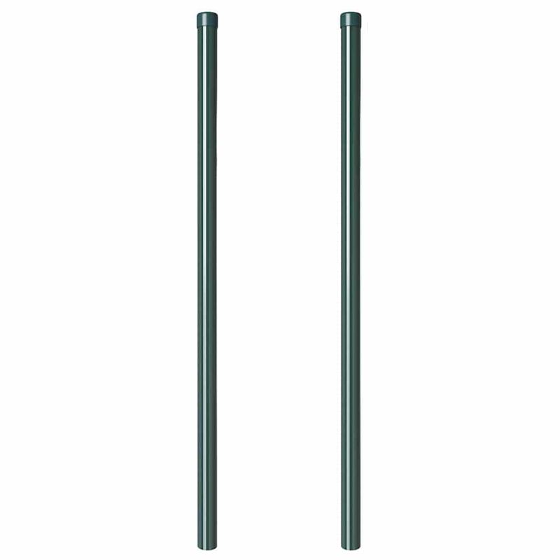Casa si Gradina - Gradina si terasa - Garduri, panouri si accesorii - Stalpi de Gard 2 pcs Verde 110 cm Otel vopsit in pulbere - Infinity.ro