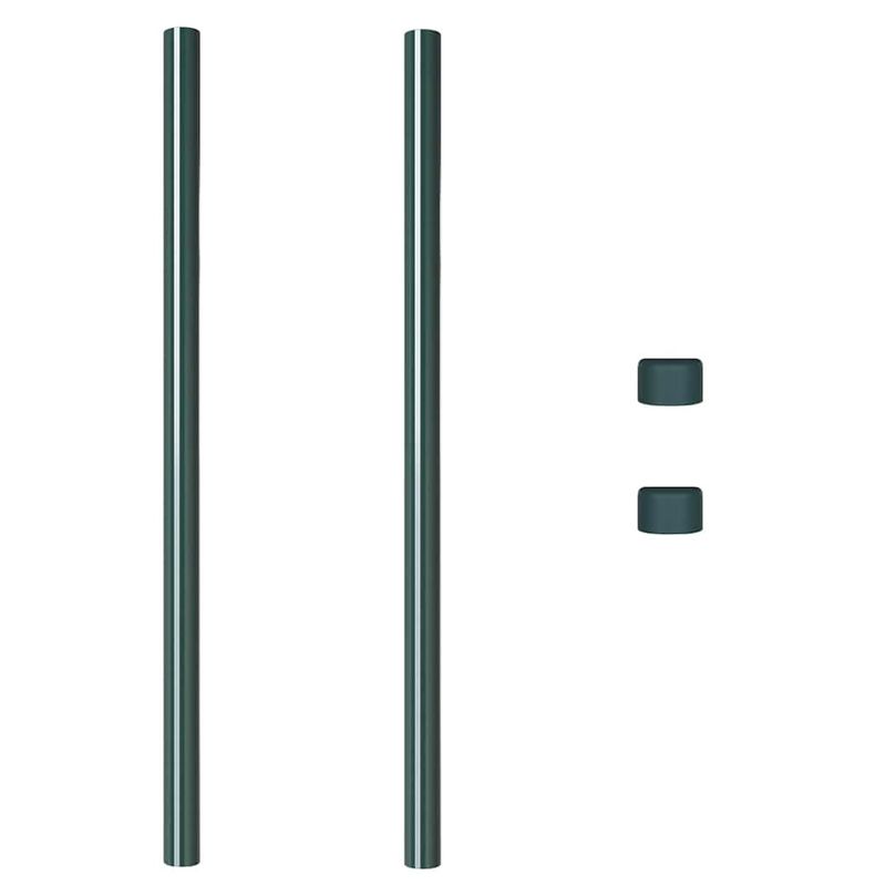 Casa si Gradina - Gradina si terasa - Garduri, panouri si accesorii - Stalpi de Gard 2 pcs Verde 110 cm Otel vopsit in pulbere - Infinity.ro