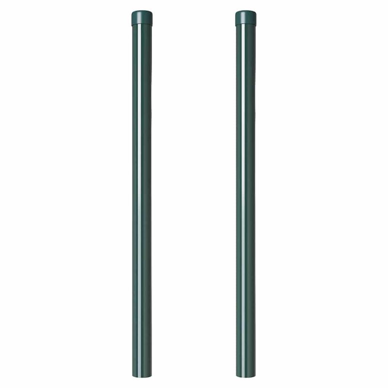 Casa si Gradina - Gradina si terasa - Garduri, panouri si accesorii - Stalpi de Gard 2 pcs Verde 80 cm Otel vopsit in pulbere - Infinity.ro