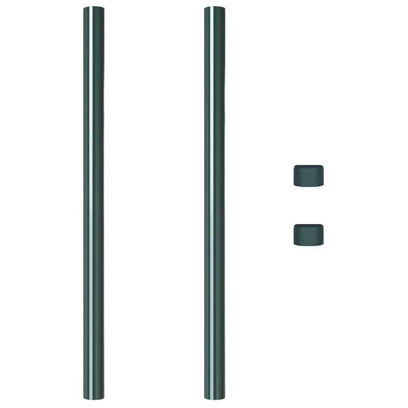 Casa si Gradina - Gradina si terasa - Garduri, panouri si accesorii - Stalpi de Gard 2 pcs Verde 80 cm Otel vopsit in pulbere - Infinity.ro
