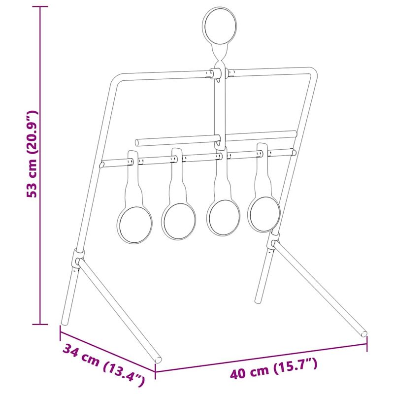 Sport si Outdoor - Accesorii si echipamente sportive - Accesorii antrenament si tabele tactice - Tinta de tragere Negru 40 x 34 x 53 cm Otel - Infinity.ro
