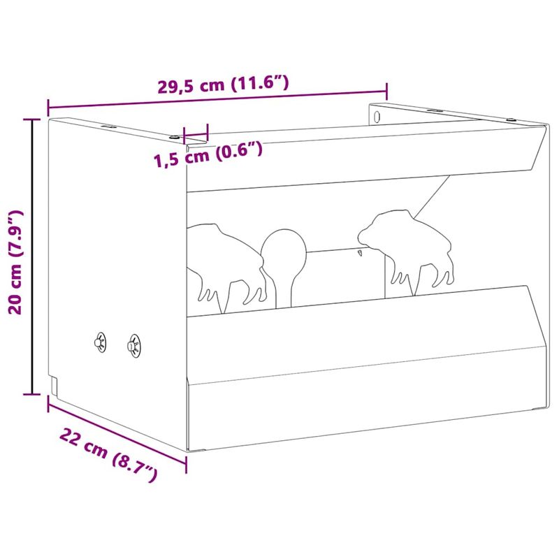 Sport si Outdoor - Accesorii si echipamente sportive - Accesorii antrenament si tabele tactice - Cutie pentru capcane de bile Negru 29 x 22 x 20 cm Otel - Infinity.ro