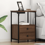 Casa si Gradina - Mobilier - Comode si corpuri - Noptiere - Cabinet de noptiere cu statie de incarcare Stejar brun - Infinity.ro