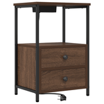 Casa si Gradina - Mobilier - Comode si corpuri - Noptiere - Cabinet de noptiere cu statie de incarcare Stejar brun - Infinity.ro