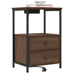 Casa si Gradina - Mobilier - Comode si corpuri - Noptiere - Cabinet de noptiere cu statie de incarcare Stejar brun - Infinity.ro