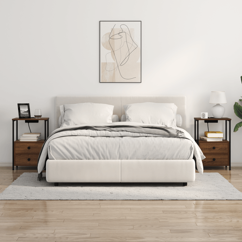 Casa si Gradina - Mobilier - Comode si corpuri - Noptiere - Cabinet de noptiere cu statie de incarcare Stejar brun - Infinity.ro