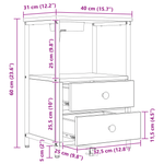 Casa si Gradina - Mobilier - Comode si corpuri - Noptiere - Cabinet de noptiere cu statie de incarcare Stejar brun - Infinity.ro