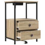 Casa si Gradina - Mobilier - Comode si corpuri - Noptiere - Cabinet de noptiere cu statie de incarcare 2 pcs Stejar sonoma - Infinity.ro