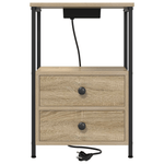 Casa si Gradina - Mobilier - Comode si corpuri - Noptiere - Cabinet de noptiere cu statie de incarcare 2 pcs Stejar sonoma - Infinity.ro