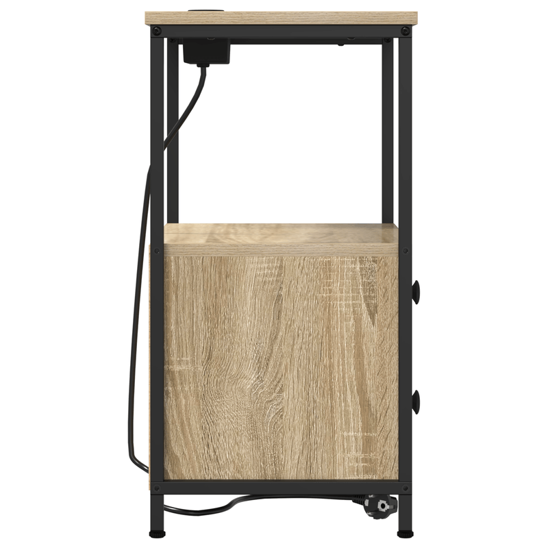 Casa si Gradina - Mobilier - Comode si corpuri - Noptiere - Cabinet de noptiere cu statie de incarcare 2 pcs Stejar sonoma - Infinity.ro