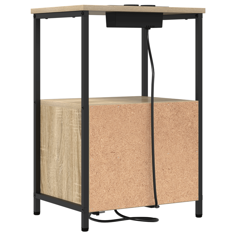 Casa si Gradina - Mobilier - Comode si corpuri - Noptiere - Cabinet de noptiere cu statie de incarcare 2 pcs Stejar sonoma - Infinity.ro