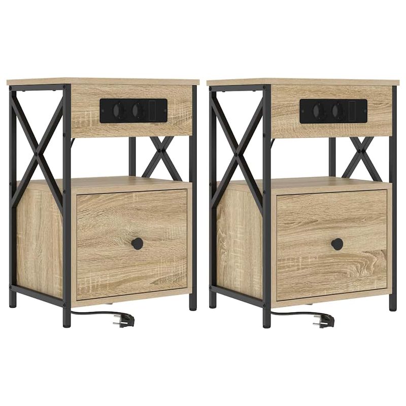 Casa si Gradina - Mobilier - Comode si corpuri - Noptiere - Noptiere 2 pcs Stejar sonoma 40 x 31 x 60 cm Lemn compozit - Infinity.ro