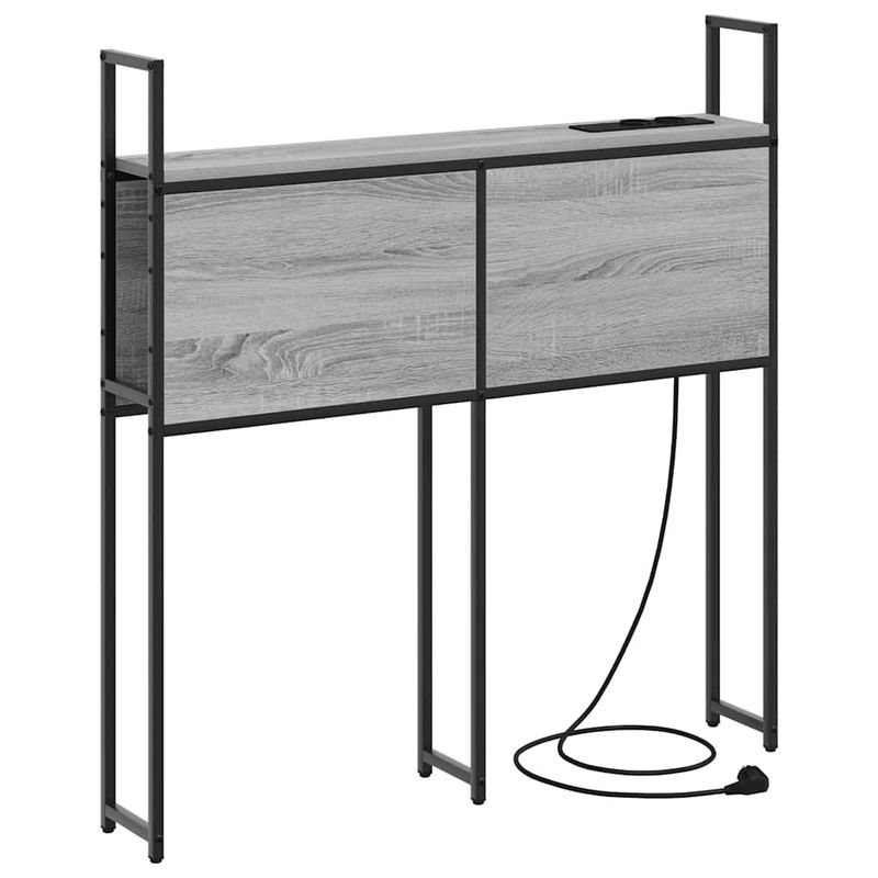 Casa si Gradina - Mobilier - Paturi si accesorii - Accesorii paturi - Tablie de pat cu LED, model simplu, gri inchis, 100 cm, raiat - Infinity.ro