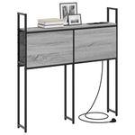 Casa si Gradina - Mobilier - Paturi si accesorii - Accesorii paturi - Tablie de pat cu LED, model simplu, gri inchis, 100 cm, raiat - Infinity.ro