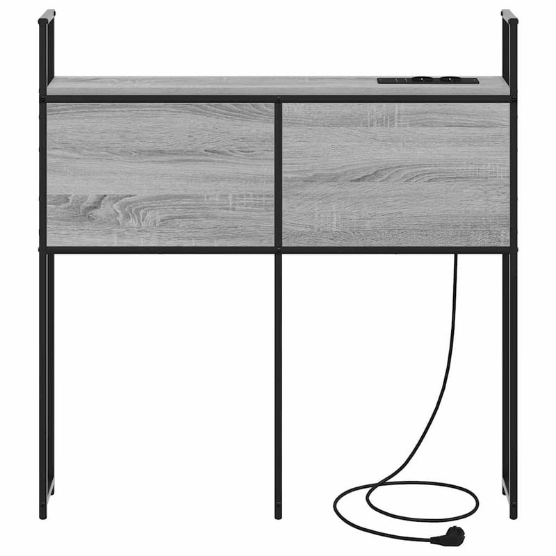 Casa si Gradina - Mobilier - Paturi si accesorii - Accesorii paturi - Tablie de pat cu LED, model simplu, gri inchis, 100 cm, raiat - Infinity.ro