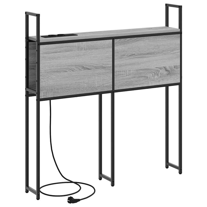 Casa si Gradina - Mobilier - Paturi si accesorii - Accesorii paturi - Tablie de pat cu LED, model simplu, gri inchis, 100 cm, raiat - Infinity.ro