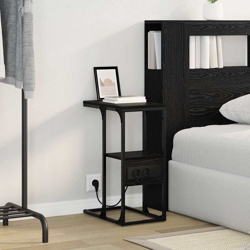 Casa si Gradina - Mobilier - Comode si corpuri - Noptiere - Noptiera Stejar negru 41.5 x 26 x 60.5 cm Lemn compozit - Infinity.ro
