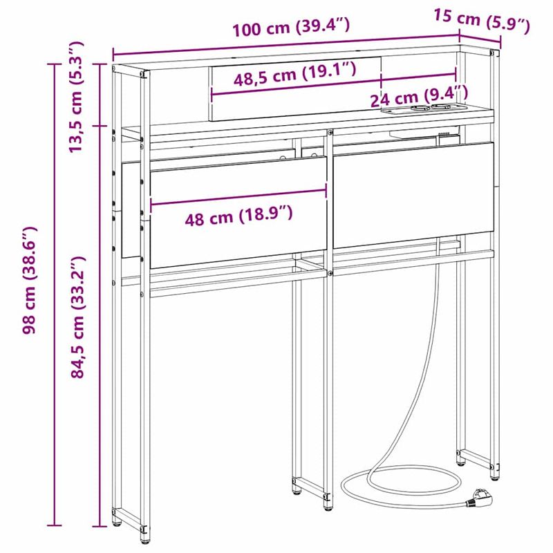 Casa si Gradina - Mobilier - Paturi si accesorii - Accesorii paturi - Tablie de pat cu LED, model simplu, gri inchis, 80 cm, raiat - Infinity.ro