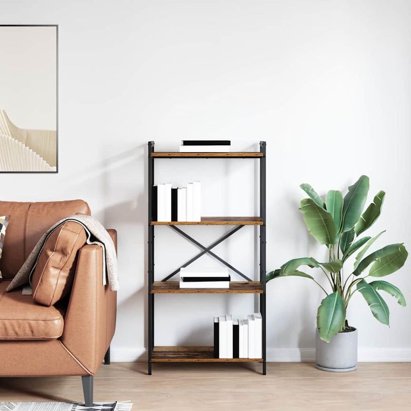 Casa si Gradina - Mobilier - Biblioteci si rafturi - Biblioteci - Biblioteca Lemn vechi 60 x 30 x 118 cm Lemn si otel - Infinity.ro