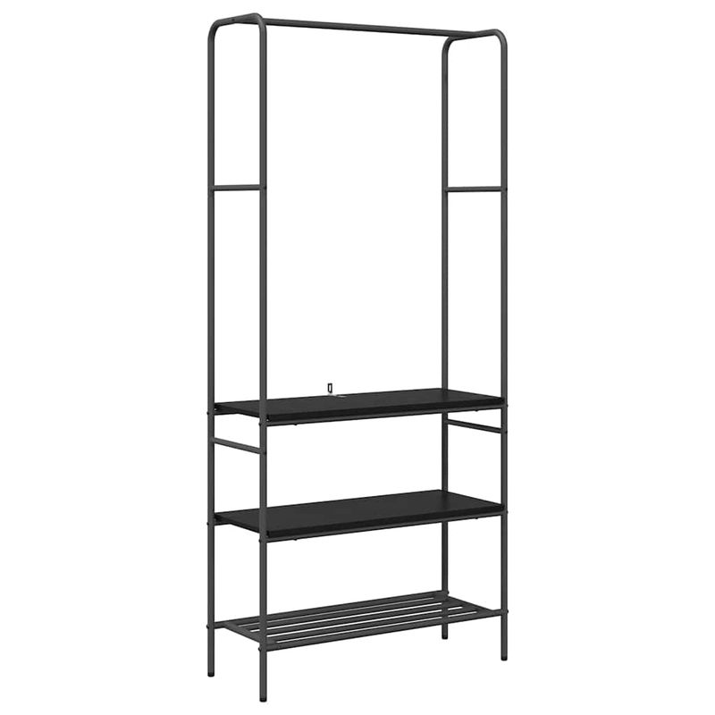 Casa si Gradina - Mobilier - Organizare si depozitare - Cuiere - Suport pentru haine cu rafturi Stejar negru 77 x 30 x 171 cm - Infinity.ro