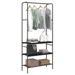 Casa si Gradina - Mobilier - Organizare si depozitare - Cuiere - Suport pentru haine cu rafturi Stejar negru 77 x 30 x 171 cm - Infinity.ro