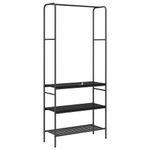 Casa si Gradina - Mobilier - Organizare si depozitare - Cuiere - Suport pentru haine cu rafturi Stejar negru 77 x 30 x 171 cm - Infinity.ro