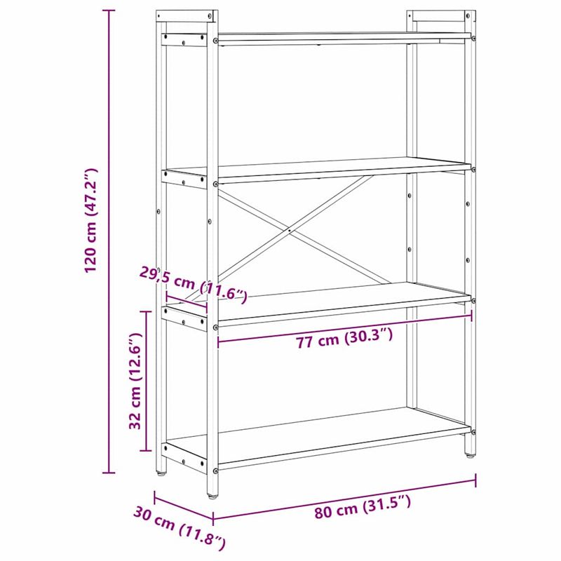 Casa si Gradina - Mobilier - Biblioteci si rafturi - Biblioteci - Biblioteca sonoma gri 80 x 30 x 118 cm Lemn compozit - Infinity.ro