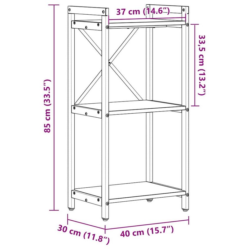 Casa si Gradina - Mobilier - Biblioteci si rafturi - Biblioteci - Biblioteca sonoma gri 40 x 30 x 83 cm Lemn compozit - Infinity.ro