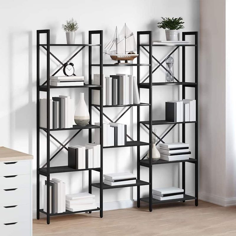Casa si Gradina - Mobilier - Biblioteci si rafturi - Biblioteci - Raft pentru carti Stejar negru 156 x 25 x 167.5 cm - Infinity.ro