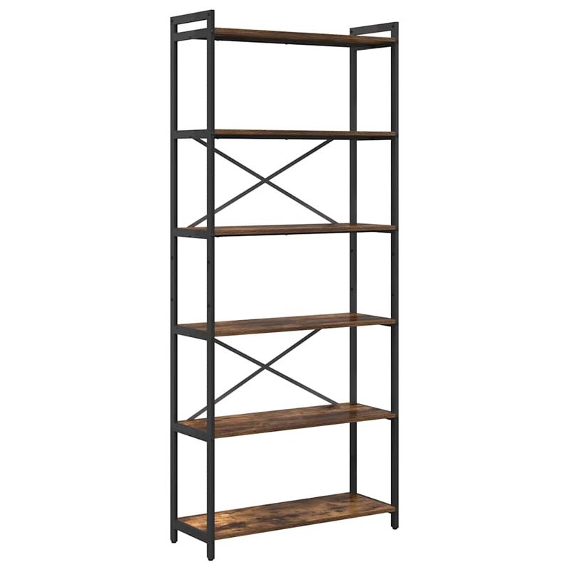 Casa si Gradina - Mobilier - Biblioteci si rafturi - Biblioteci - Biblioteca Stejar afumat 80 x 30 x 188 cm Lemn si otel - Infinity.ro