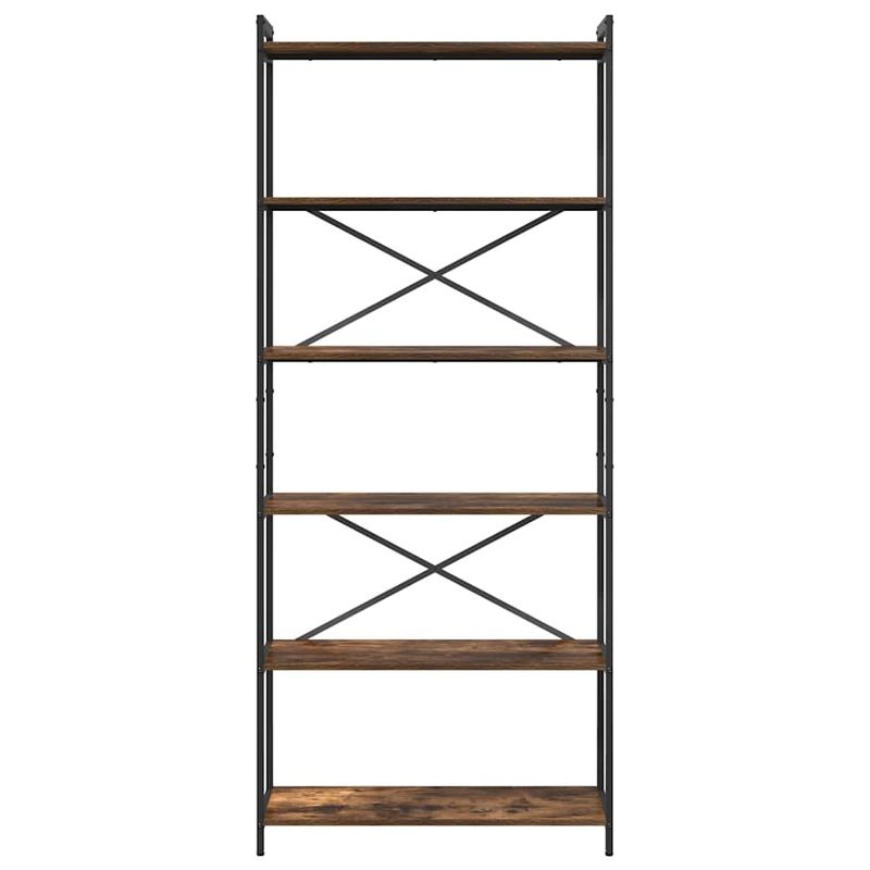 Casa si Gradina - Mobilier - Biblioteci si rafturi - Biblioteci - Biblioteca Stejar afumat 80 x 30 x 188 cm Lemn si otel - Infinity.ro