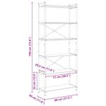 Casa si Gradina - Mobilier - Biblioteci si rafturi - Biblioteci - Biblioteca Stejar afumat 80 x 30 x 188 cm Lemn si otel - Infinity.ro