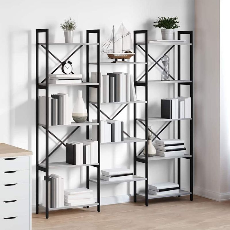 Casa si Gradina - Mobilier - Biblioteci si rafturi - Biblioteci - Raft pentru carti sonoma gri 156 x 25 x 167.5 cm Lemn compozit - Infinity.ro