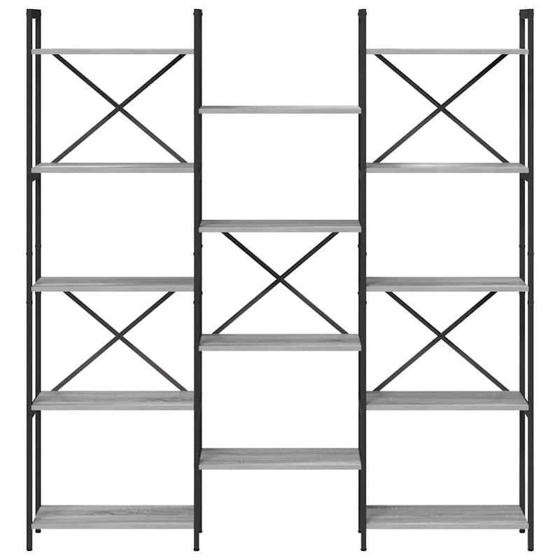 Casa si Gradina - Mobilier - Biblioteci si rafturi - Biblioteci - Raft pentru carti sonoma gri 156 x 25 x 167.5 cm Lemn compozit - Infinity.ro