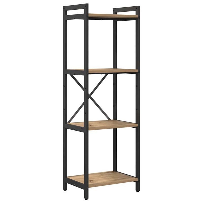 Casa si Gradina - Mobilier - Biblioteci si rafturi - Biblioteci - Biblioteca stejar artizanal 40 x 30 x 118 cm Lemn si otel - Infinity.ro