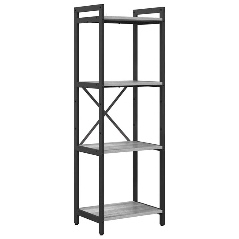 Casa si Gradina - Mobilier - Biblioteci si rafturi - Biblioteci - Biblioteca sonoma gri 40 x 30 x 118 cm Lemn si otel - Infinity.ro